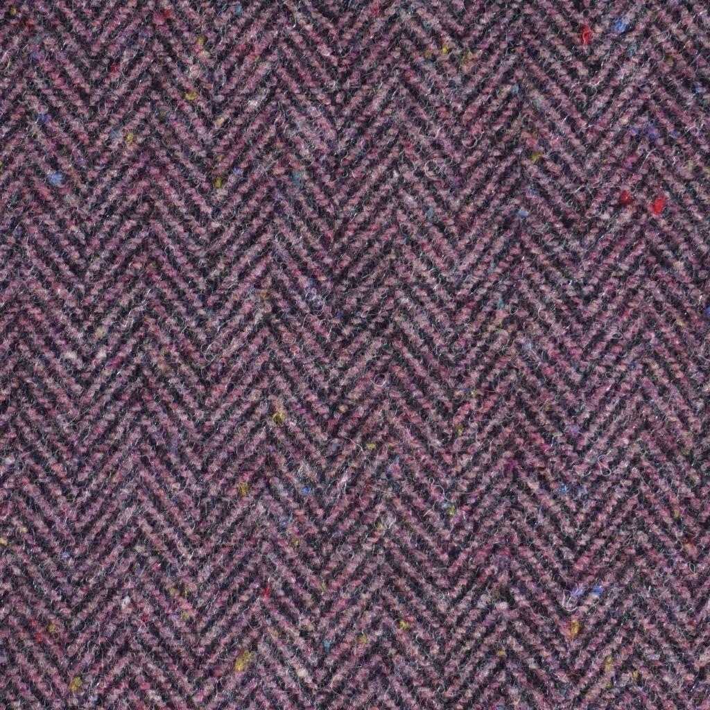 Wollstoff Schurwolle Seide Tweed Italien Fischgrat violett